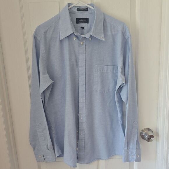 Claybrooke Fitted Men's Light Blue Dress Shirt - Picture 1 of 4